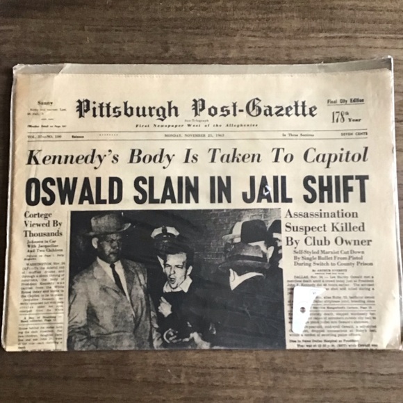 VINTAGE Sealed Historical Newspaper Oswald Slain Kennedy Funeral - Picture 1 of 8